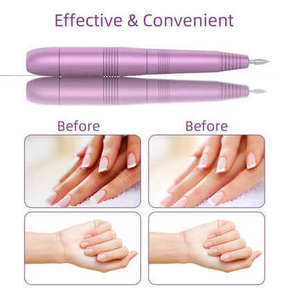 Portable Electric Acrylic Nail Drill File Buffer Machine Kit for Liquid Monomer Dip Powder Polygel Gel Polish Tips with Professional Salon Manicure Pedicure Brush Efile Set 25pcs Sanding Band