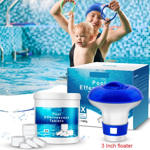 Melliful 180Pcs Chlorine Tablets for Pool, Long Lasting Chlorine Tablets, Swimming Pool Maintenance Cleaning Tablets
