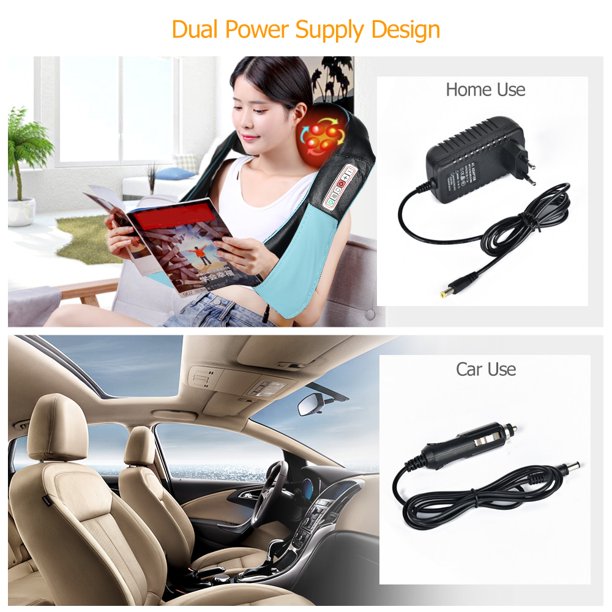 Neck and Back Massager, Deep Tissue 4D Kneading Massage Pillow, Massagers for Neck and Back with Heat for Shoulder, Leg, Body Muscle Pain Relief, Home, Office, and Car Use