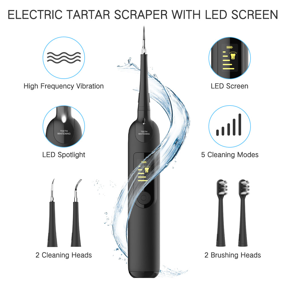 iFanze Electric Sonic Dental Calculus Plaque Remover Tools Kit, Tooth Scraper Tartar Removal Cleaner, Teeth Stain Eraser Polisher