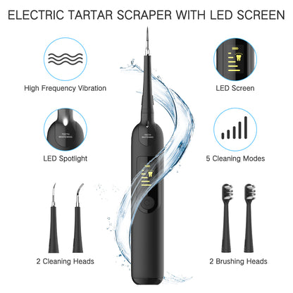 iFanze Electric Sonic Dental Calculus Plaque Remover Tools Kit, Tooth Scraper Tartar Removal Cleaner, Teeth Stain Eraser Polisher