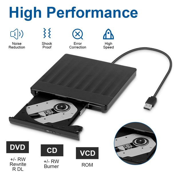 USB 3.0 External DVD Drive, Doosl Slim Portable CD Burner Drive High Speed Data Transfer for Notebook, Desktoop