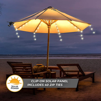 Patio Umbrella String Lights,Umbrella Solar Lights Waterproof Garden Yard Lamp, Warm White Light