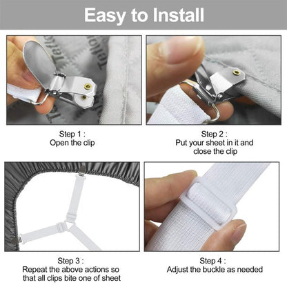 Bed Sheet Strap,Fitted Sheet Clips 360 Degree Bed Sheet Tightener Sheet Stays Used for Bed Sheets,Mattress Covers,Sofa Cushion