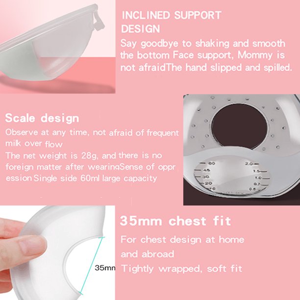 Milk Saver, Milk Catcher for Breastmilk, Shell to Collect Leaking Breastmilk, Collector Cup for Nursing & Breastfeeding, Saves up to 2 Ounces of Leaking Liquid Gold, Silicone-Free