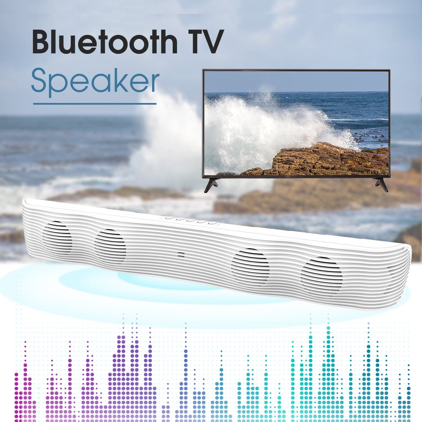 23-Inch 40W Sound Bar with Sub Woofer, Wired and Wireless Smart Bluetooth 5.0 TV Sound Bar with Four Powerful Speaker, Control Remote, Black