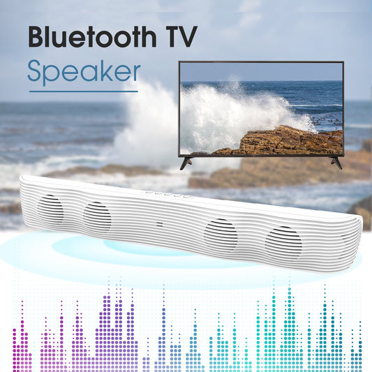 23-Inch 40W Sound Bar with Sub Woofer, Wired and Wireless Smart Bluetooth 5.0 TV Sound Bar with Four Powerful Speaker, Control Remote, Black