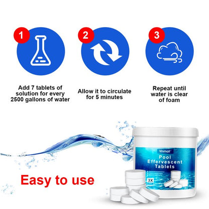 Melliful 180PCS Pool Chlorine Tablets, Long Lasting Chlorine Tablets for Swimming Pool or Spa