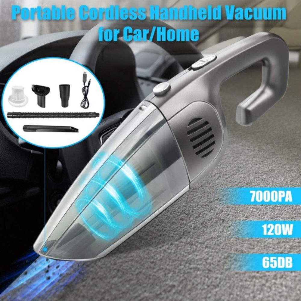 Portable Car Vacuum, 7kpa Wireless Hand Vacuum Cleaner Powerful Dustbuster with Washable HEPA Filter Multi-Purpose for Home Car