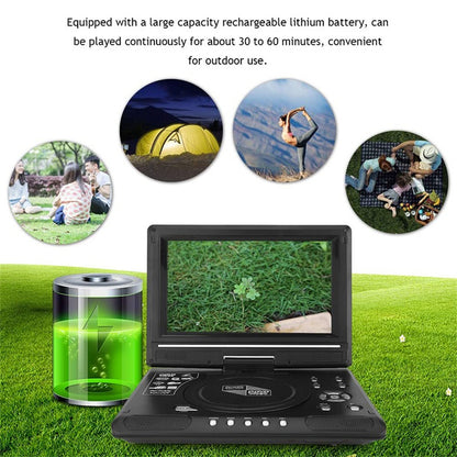 Qunler Portable DVD Player with 8.5" HD Swivel Screen and Remote Control, Support FM Radio, Black