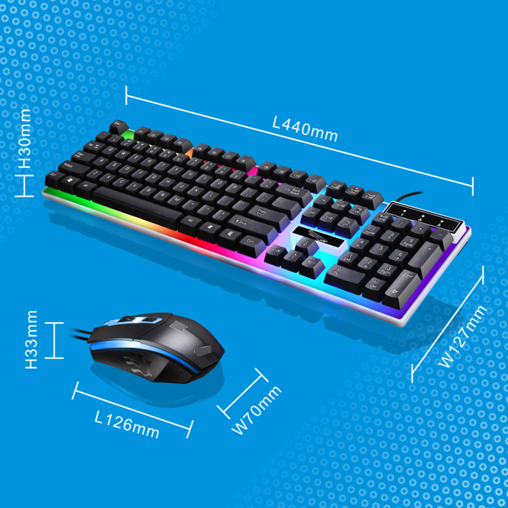 Gaming Keyboard And Mouse Set Rainbow LED Wired USB Keyboard And Mouse For PC PS3 PS4 Xbox One and 360