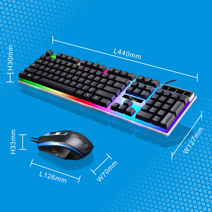Gaming Keyboard And Mouse Set Rainbow LED Wired USB Keyboard And Mouse For PC PS3 PS4 Xbox One and 360