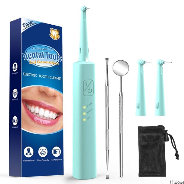Electric Dental Calculus Remover, iFanze Plaque Remover for Teeth Teeth Cleaner Tooth Tartar Scraper with 6 Replaceable Clean Heads