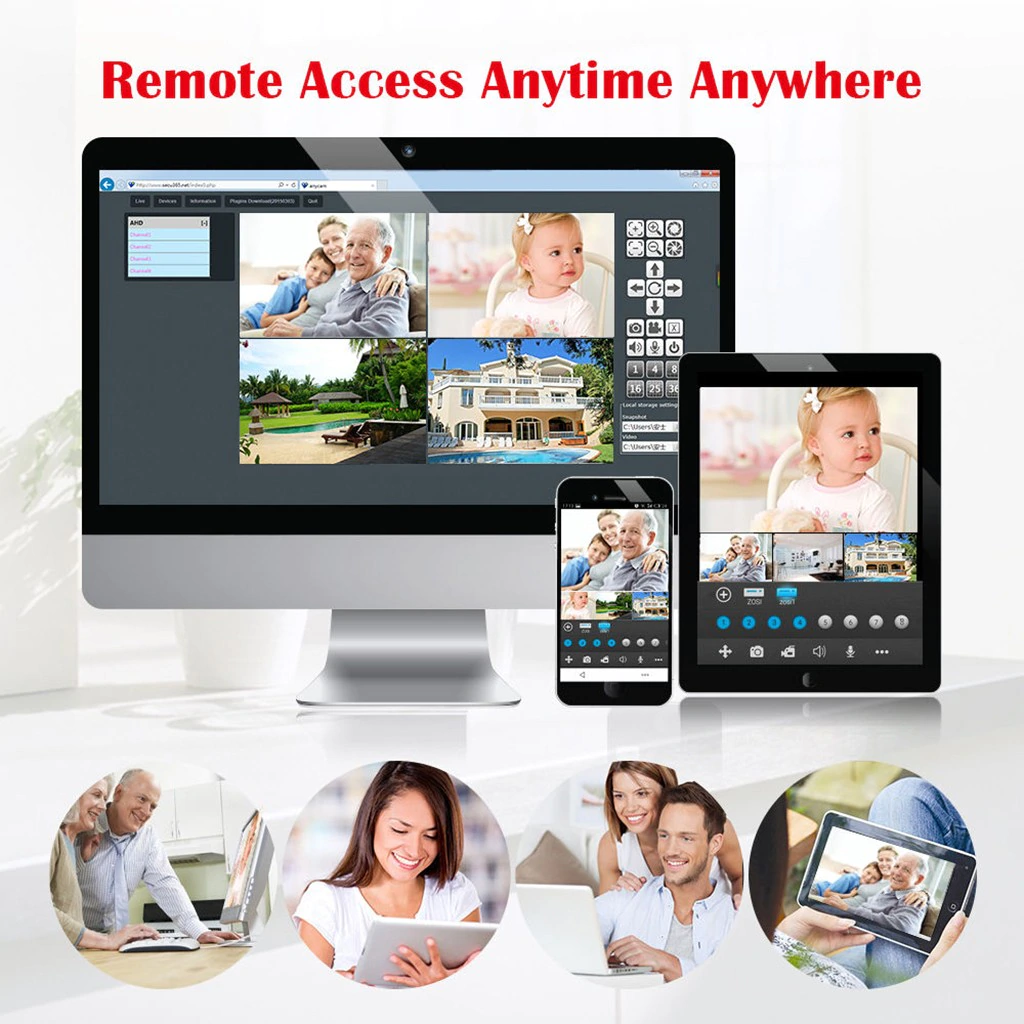 Wired Home Security Camera System, 4pcs Security Camera Kit 4CH HDMI DVR Waterproof CCTV Surveillance Cameras with IR Night Vision Motion Alert Remote Access 7x24 REC