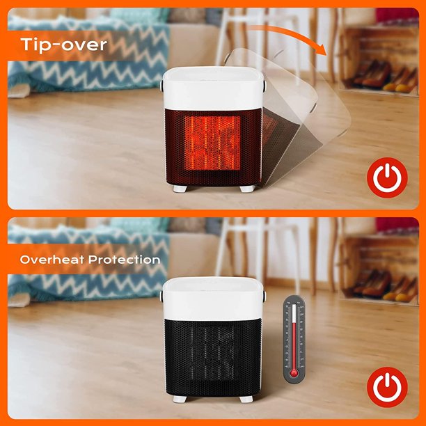 Space Heater, 1500W Electric Heaters Indoor Portable with Thermostat, Portable Heater with for Bedroom, Office and Indoor Use