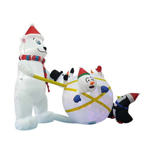 8FT Christmas Inflatables Decorations Outdoor Indoor, posrue Merry Christmas Sign with Santa & Dog Inflatables Christmas Blow Ups Yard Decorations