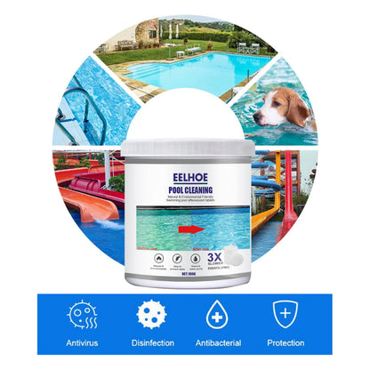 Vinmall 180g Pool Chlorine Tablets & Floating Chlorine Dispenser Combo, 0.4lb Long-lasting Chlorinating Tablets for Swimming Pool Spa Hub or Fountain Cleaning