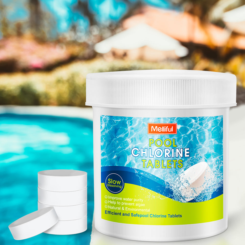 Meliful Pool and Spa 180 Pcs Long Lasting Chlorinating Tablets, Chlorine Tablets for Small Swimming Pool or Spa