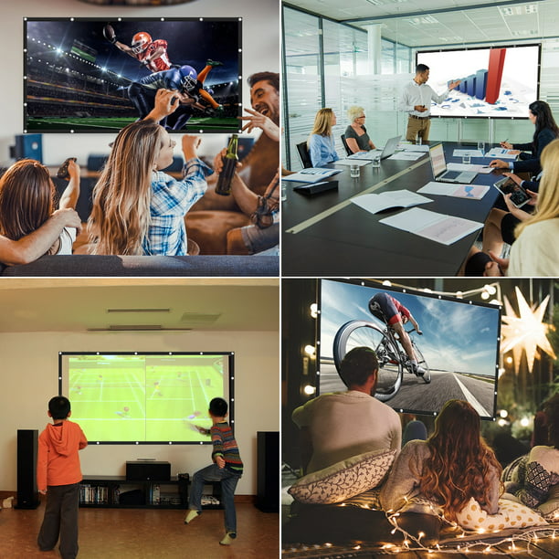 Projector Screen, 120 inch 16:9 4K HD 160° Viewing Cone Double Sided Projection Foldable Anti-Crease Movies Screen Outdoor Indoor High Contrast for Home Theater Office Classroom