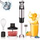 5 In 1 Immersion Blender Multifunctional Blender, 6 Speed Stainless Steel Immersion Blender Handheld with Milk Frother, 500ml Chopper, Egg Whisk, 800ml Container