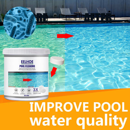 Vinmall 180g Pool Chlorine Tablets & Floating Chlorine Dispenser Combo, 0.4lb Long-lasting Chlorinating Tablets for Swimming Pool Spa Hub or Fountain Cleaning