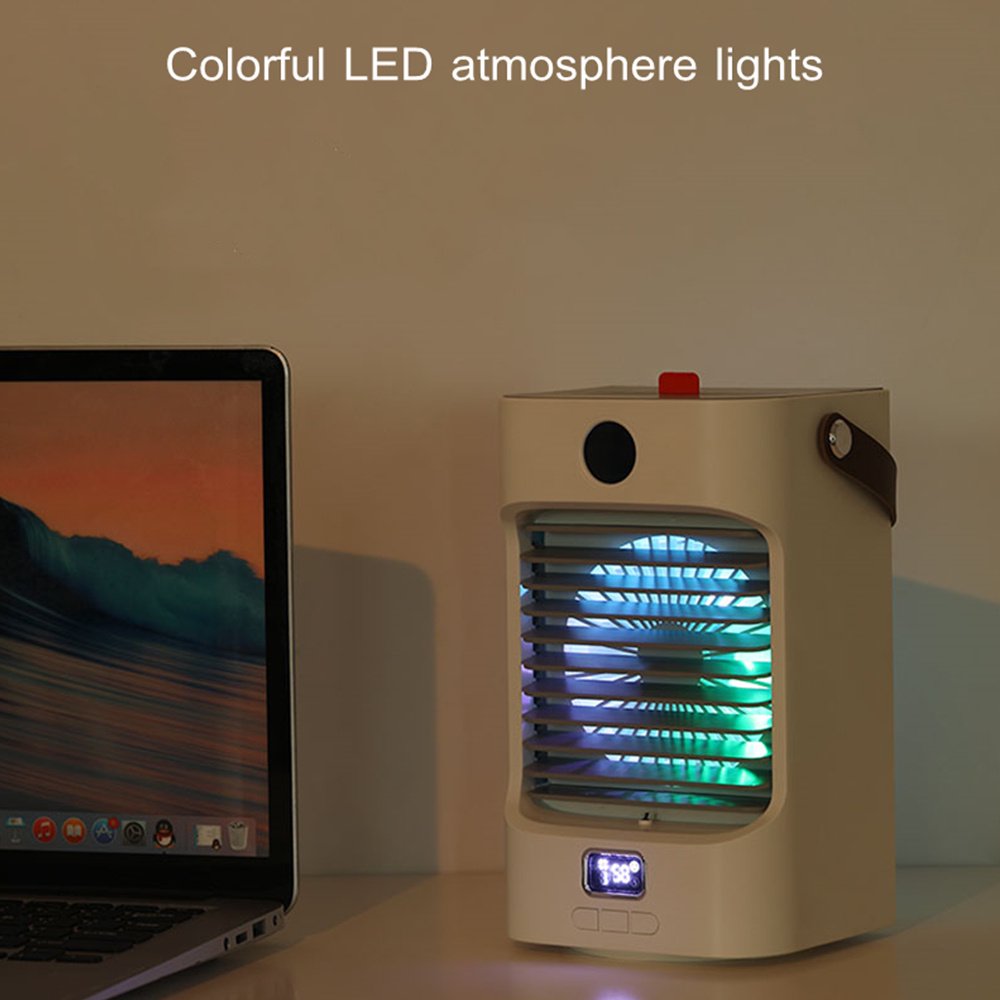 Doosl Personal Air Conditioner Fan, Rechargeable Mini AC Fan with Humidifier Mode, Portable Desk Fan for Home, Office, Room, White