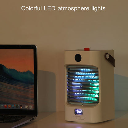 Doosl Personal Air Conditioner Fan, Rechargeable Mini AC Fan with Humidifier Mode, Portable Desk Fan for Home, Office, Room, White