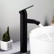 Beenate Bathroom Faucet, Black Cold & Hot Water Tap Bathroom Vessel Sink Basin Faucet Single Handle One Hole Deck Mount Faucet