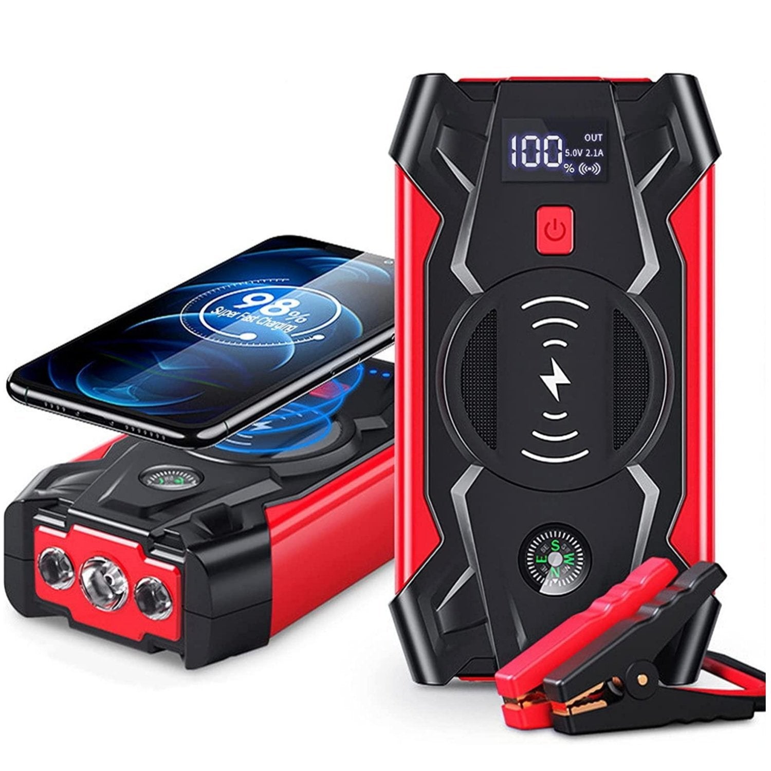 Doosl Car Jump Starter, 39800 mAh 1000A Peak 12V Car Battery Jump Pack with Portable Case and Flashlight, Dual USB Quick Charge, Car Auto Battery Booster Apply up to 6L Gas or 4L Diesel Engine, J13