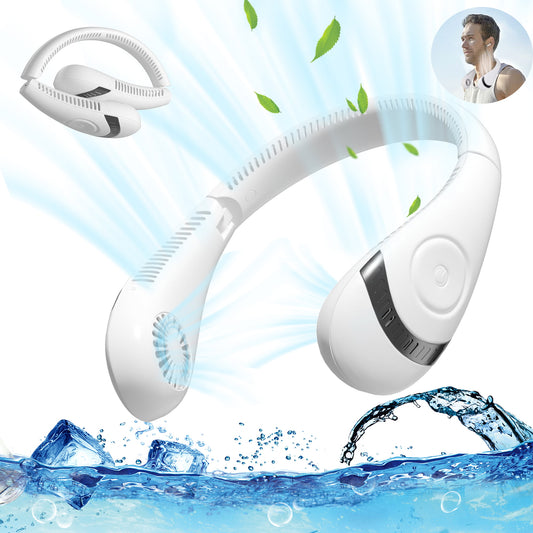 Portable Neck Fan,USB Rechargeable Hands Free Bladeless Neck Fan ,Personal Mini Neck Air Conditioner with 3 Speeds 120 Air Outlet,Wearable Neck Fan Suit for Traveling,Sports, Office