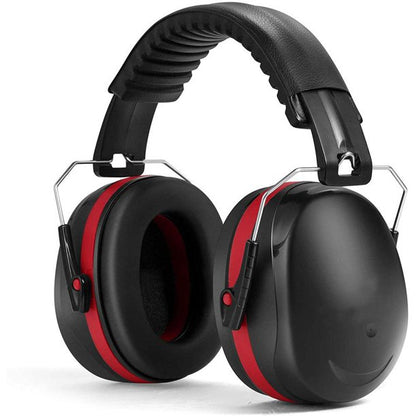 Noise Reduction Safety Ear Muffs, NRR 28dB Shooters Hearing Protection Earmuffs for Shooting Range Mowing Construction Manufacturing Woodwork Men Women Adult -Red