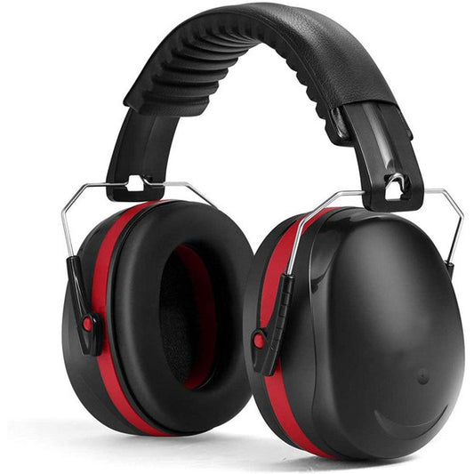 Noise Reduction Safety Ear Muffs, NRR 28dB Shooters Hearing Protection Earmuffs for Shooting Range Mowing Construction Manufacturing Woodwork Men Women Adult -Red