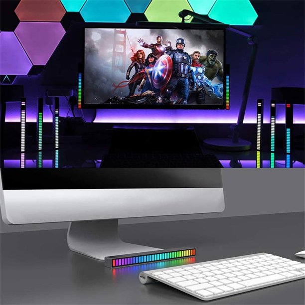 LED Music Light Sound Control Pickup Rhythm Lights RGB 32 LEDs for Gym Bar Party Decoration