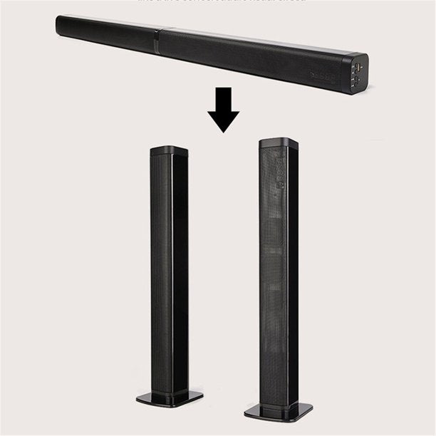 Sound Bar with Bluetooth, 37" 40W Sound Bar with Subwoofer, Soundbar Wired Surround Sound System TV with HDMI Optical RCA AUX Coax Connection, Remote Control, Bass Adjustable, Wall Mountable, Black