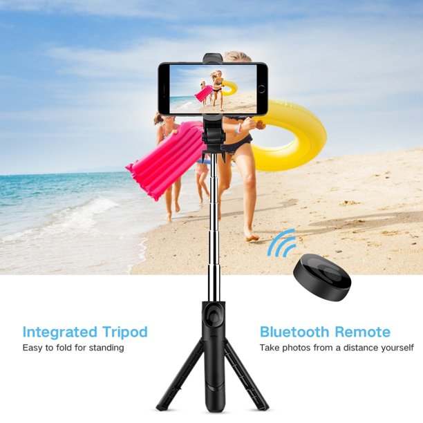 Selfie Stick Tripod, Extendable Bluetooth Selfie Stick with with Wireless Remote Shutter Compatible with iPhone 11/11 pro/X/8/8P/7/7P/6s/6, Samsung Galaxy S9/S8/S7/Note 9/8