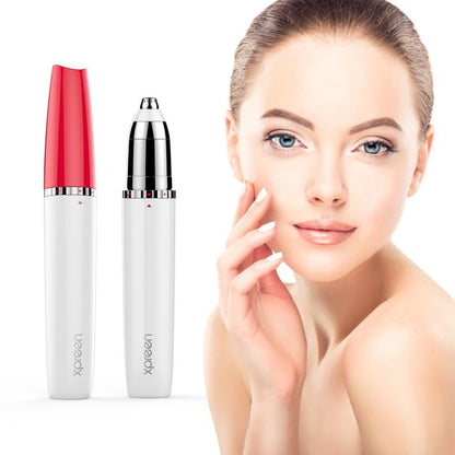 Facial Hair Remover for Women,Eyebrow Trimmer,Painless Facial Hair Removal Waterproof Smooth Electric Shaver Face Epilator with Built-in LED Light for Peach Fuzz Upper Lip Chin Cheeks