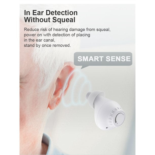 Doosl Upgraded Rechargeable Hearing Aids for Ears, Hearing Amplifiers for Seniors with Noise Cancelling and Portable Charging Box(White)