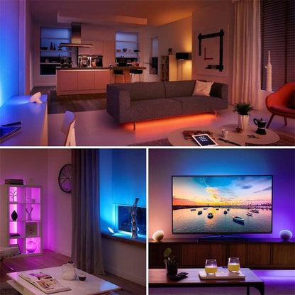 LED Strip Light 32.8ft RGB Color Changing IR Controller 44 Keys IR Remote IP65 Waterproof 300 LEDs 12V Power Supply with Adapter for Room,Bedroom and Xmas