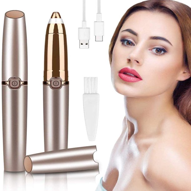 Ifanze Eyebrow Hair Remover, Rechargeable Facial Hair Trimmer Painless Eyebrow Hair Razor for Women with LED Light