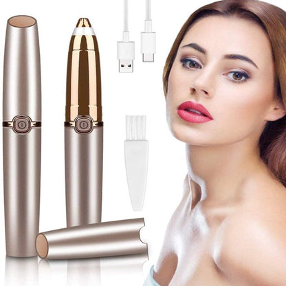 Ifanze Eyebrow Hair Remover, Rechargeable Facial Hair Trimmer Painless Eyebrow Hair Razor for Women with LED Light