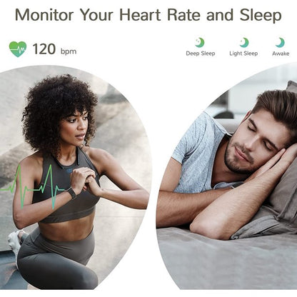 Doosl Fitness Tracker HR, Smart Watch, Activity Tracker Watch with Heart Rate Monitor, Waterproof Smart Fitness Band with Step Counter, Calorie Counter, Pedometer Watch for Women and Men (Black)