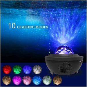 Star Projector Ocean Wave Night Light Projector with Bluetooth Speaker, Galaxy Night Light with Remote Control Star Light Projector for Bedroom/Game Room/Home Theatre/Night Light Ambiance