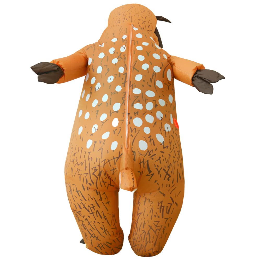 Adult Inflatable Deer Costume, Blow-up Animal Costume Fancy Dress Cosplay Suits for Adults Man Women, Light Brown