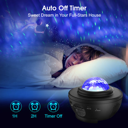Star Projector, Night Light Projector, Built-in Music Bluetooth Speaker, USB Rechargeable, 10 Lighting Modes for Kids Baby Party Bedroom Home Decor