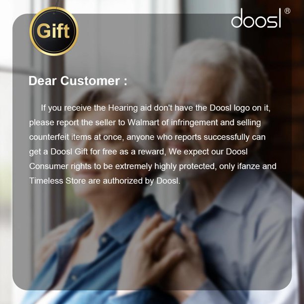 Hearing Aids, Doosl Hearing Aid for Seniors Rechargeable Hearing Amplifier with Noise Cancelling for Adults Hearing Loss, Digital Ear Hearing Assist Devices with Volume Control