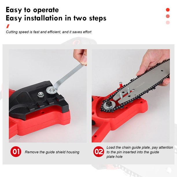 Mini Chainsaw 8 inch Cordless, Portable Electric Chain Saw with 2 Battery, Auto-oil System One-Hand Lightweight, Brushless Power Chain Saws with Safety Switch for Tree Branch Wood Cutting