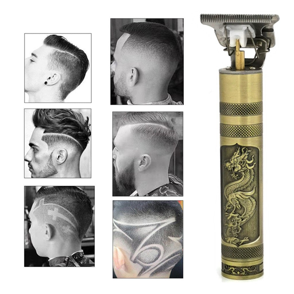 Hair Clippers Beard Trimmer for Men,Electric Cordless Rechargeable Grooming Hair Cutting Kits T-Blade Blade Shaver with 4 Guide Combs Cutting Kits for Family Use Home Daily Use Barbers(Gold)