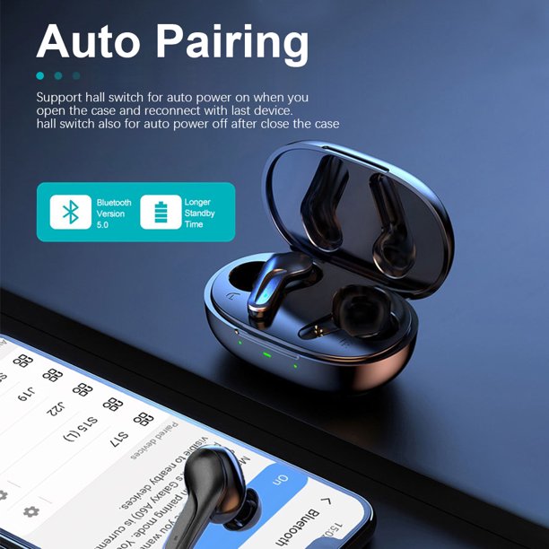 Wireless Earbuds, S28 Hybrid Active Noise Cancelling in-Ear Headphones, IPX67 Waterproof Bluetooth 5.0 TWS Stereo Earphones, Dual Microphones Deep Bass Headset, Black