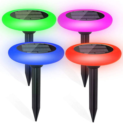 Solar Garden Lights, 2 Pcs Colorful Solar Path Lights