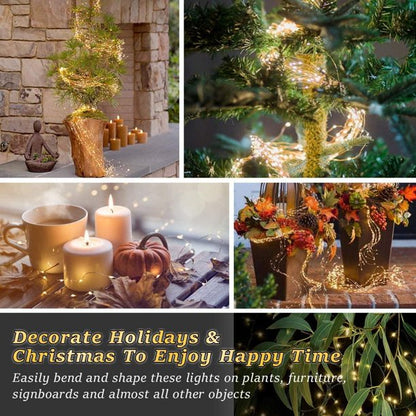 2m 400LED Fairy String Light, Waterproof Christmas Decorations Lights String for Yard, Festival, Party, Indoor, Outdoor Decor (Warm White)